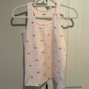 Pink Tank Top with Gold Accents